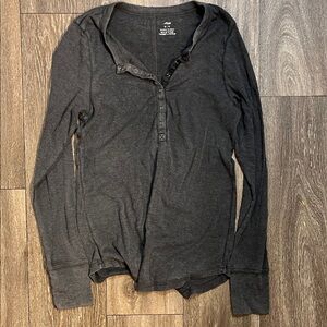 Aerie Charcoal Long Sleeve Top